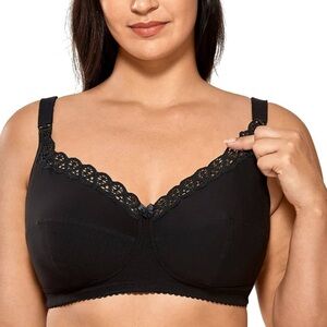 🖤NWT💕Gratlin Plus Size Cotton Nursing Bra Support Wireless Breastfeeding Bra